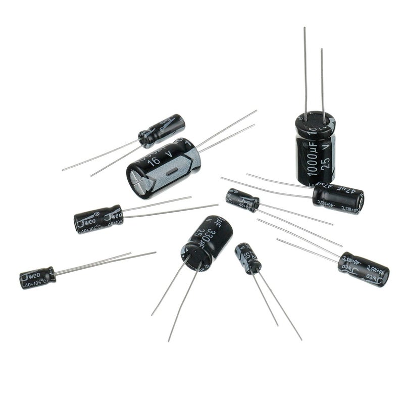 HUAREW 24 Values 600 Pcs 0.1 uF to1000 uF MFD 10 16 25 50 V Volt Aluminum Electrolytic Capacitor Assortment Kit - Image 3